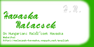 havaska malacsek business card